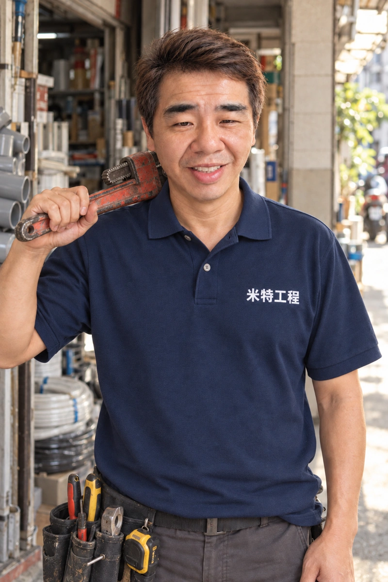 米特工程藏青色POLO正面
