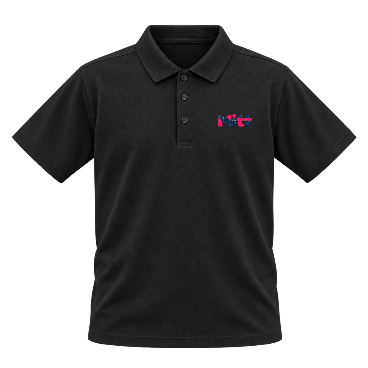 左胸彩色LOGO POLO 黑色正面